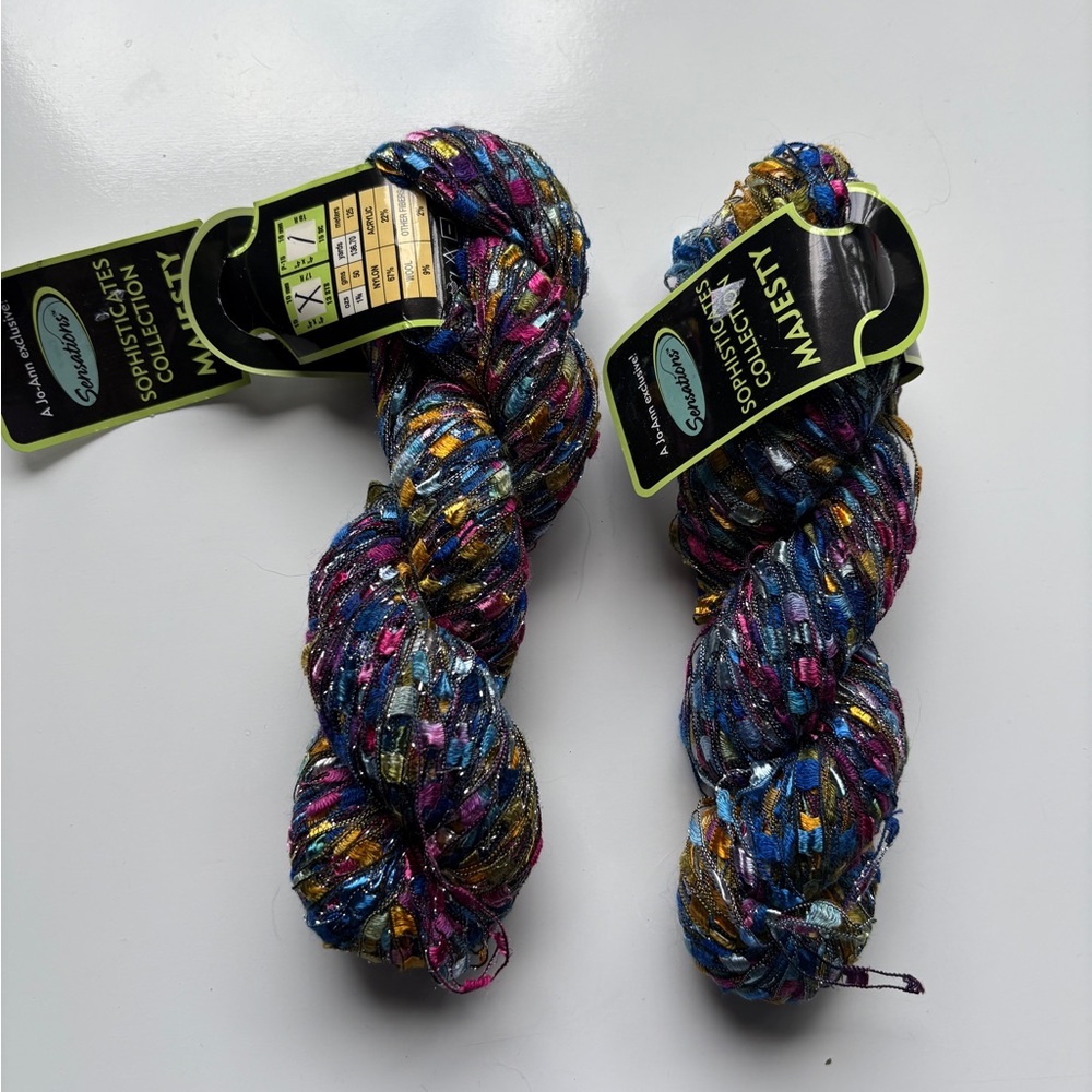 Sensations Yarn Sophisticates Collection Majesty Ribbon Yarn 2 Skein Multi